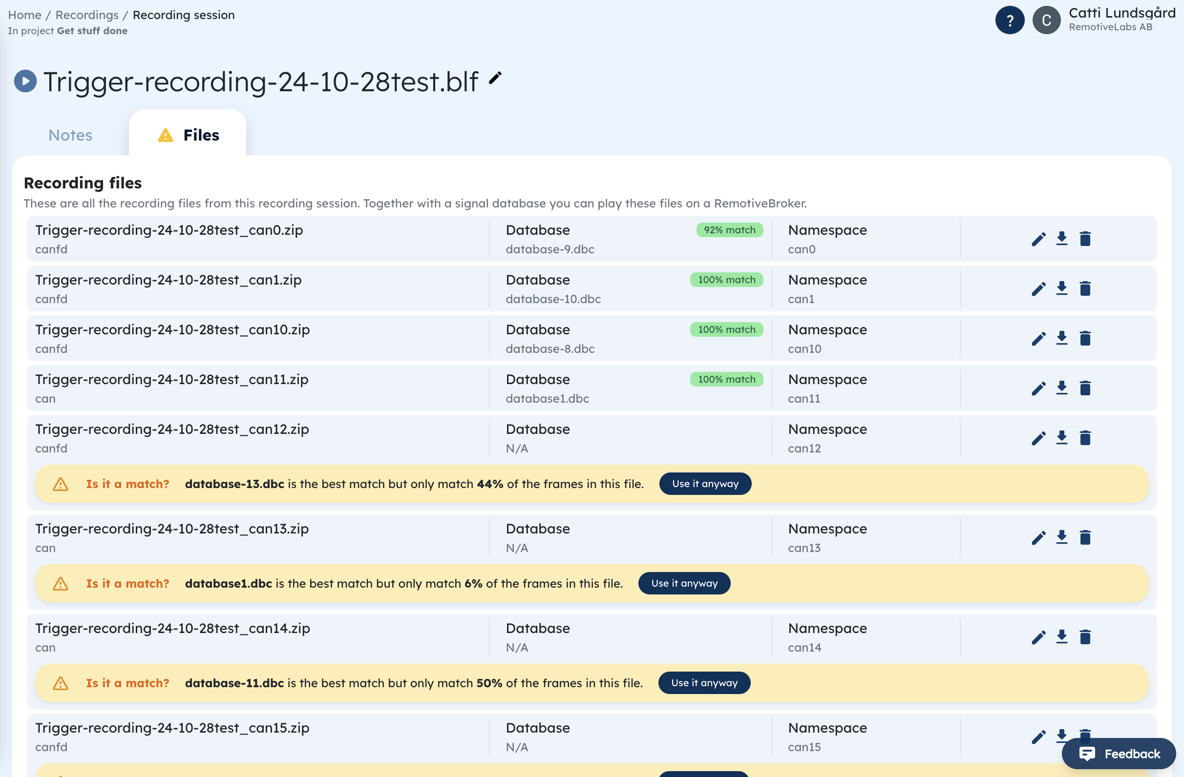 [Image] Recording files page overview