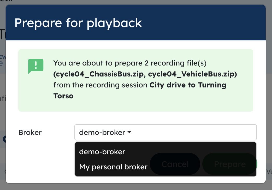 [Image] Play recording on specific broker step 2/2