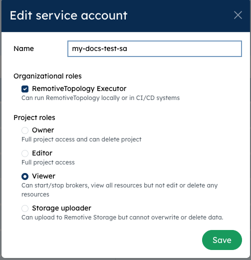 [Image] Edit service account step 2/2